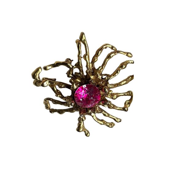 Vintage Gold Tone Brooch Bundle Capri  Amber stones - Picture 2 of 16